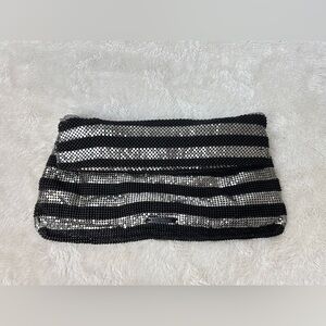 BCBGMAXAZRIA - Brighton Metal Foldover Clutch Purse in Gunmetal.